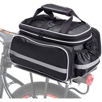 Bike Rear Seat Bag Waterproof Bicycle Rack Trunk Pannier Portable Frame Bag with Raincoat and Lengthened Shoulder Strap