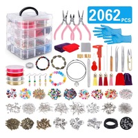 Jewelry Making Kit 2062 Pcs Bracelet Necklace Making Kit Include PP OPOUNT Beads, Charms, Findings, Jewelry Pliers, Beading Wire,Earrings