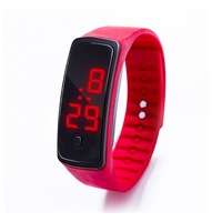 10Pcs Led Digital Display Bracelet Children'S Students Silica Gel Sports Watch Red