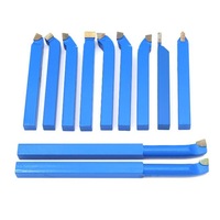 11Pcs Brazed Carbide Tipped Lathe Turning Tool Set Shank Mini Bit