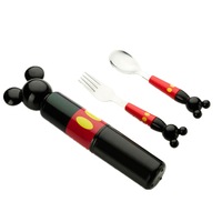 1Set Children Stereo Mickey Head Stainless Steel Fork Baby Boxed Set Tableware Consisting Training
