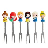 1Set Princess Series Stainless Steel Dessert Fruit Fork Tableware Organizer Mini Salad Fruit Fork Children Food Cute Gift