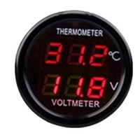 2 In 1 Universal Car Digital Voltage Meter Temperature