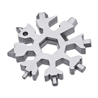 2Pcs 18 In 1 Multifunction Edc Snowflakes Screwdriver Multi-Tool Keychain Screw Driver Bottle Opener