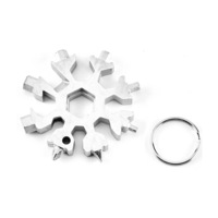 2Pcs 18 In 1 Snowflake Shape Multi Tool Keychain Screwdriver Edc Tool