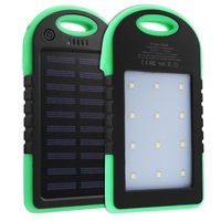 2Pcs 10000Mah Solar Powered System Charger Usb Battery Charger Case For Camping Outdoor Green