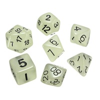 2Set Multi-sided Luminous Polyhedral Digital Acrylic Dice Set Noctilucent Dice
