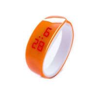 3 Pcs Kids Watch Bracelet Led Digital Sport Wristwatch For Child Boys Girls Electronic Clock Orange