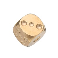 Brass Solid Copper Dice Gold Mahjong Dice For Game Gife Party