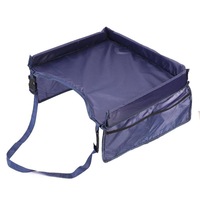 Child Car Rear Trunk Storage Net Waterproof Play Snack Tray Table Storage Rack Toys Infant Stroller Holder Blue