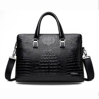 Men Business Alligator Faux Leather Handbags Crossbody Bags Laptop Bag Briefcase