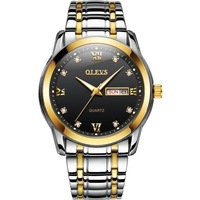 Men Business Dual Calendar Design Waterproof Quartz Watch