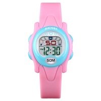 Multifunction Children Digital Watch 50m Waterproof Sports Watch(Pink)