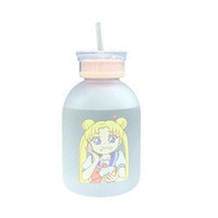 Sailor Moon Transparent Plastic Water Bottle Cartoon Frosted Leak-Proof Drinkware Cute Student Girl Gift Cup