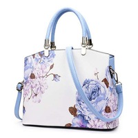 Women Pu Leather Vintage Print Handbag Crossbody Bag