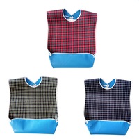 3x Bib Plaid Print Washable