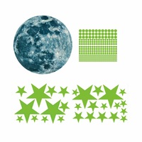Room Luminous Planet Stars Moon Glow in The Dark Decal Wall Sticker - 435