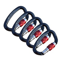 5x 25KN Screw Locking Carabiner Rock Climbing