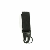 Black Nylon Key Hook Molle Buckle Hanging Belt Carabiner Clip