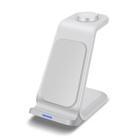 For Apple Watch iPhone 13 12 11 XS Vertical Wireless 3 In 1 Charging Dock Station - White