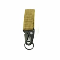 Khaki Nylon Key Hook Molle Buckle Hanging Belt Carabiner Clip
