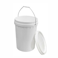 Plastic Food Grade Pail Bucket with Lid - White