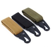 Set of 3 Nylon Key Black Green Khaki Hook Webbing Molle Buckle Hanging Belt Carabiner Clip