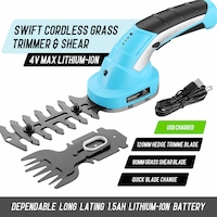 Swift 4V Max Cordless Mini Hedge Trimmer Grass Shear Battery Grass Cutter