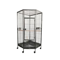 YES4PETS 162cm Large Corner Bird Cage Pet Parrot Aviary Perch Castor Wheel