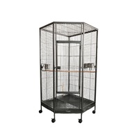 YES4PETS 162cm Large Corner Bird Cage Pet Parrot Aviary Perch Castor Wheel