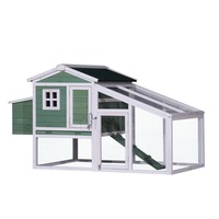 YES4PETS Green Large Chicken Coop Rabbit Hutch Ferret Guinea Pig Cage Hen Chook Cat Kitten House