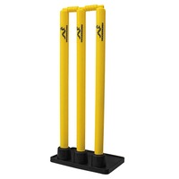 Woodworm Cricket Heavy Duty Rubber Base Stump and Bails Set