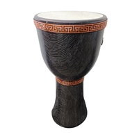 40cm Bongo Drum Black Wood Djembe Vegan Synthetic Skin Polymer Shell Musical