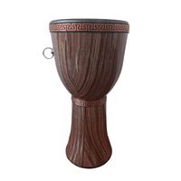 40cm Bongo Drum Brown Wood Djembe Vegan Synthetic Skin Polymer Shell Musical