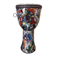 40cm Bongo Drum Graffiti Art Djembe Vegan Synthetic Skin Polymer Shell Musical
