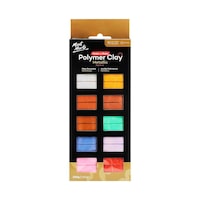 Mont Marte Make n Bake Polymer Clay 10pce Metallic Colours Set, 10g each