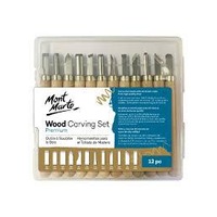 Mont Marte Wood Carving Tool Set 12pc Hobby Craft DIY
