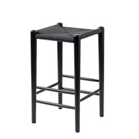 65cm Black Replica Hans Wegner Wishbone Kitchen Stool
