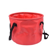 10L Children's Toy Bucket Portable Folding Small Fishing Bucket Outdoor PVC Fishing Bucket Red