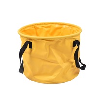 10L Children's Toy Bucket Portable Folding Small Fishing Bucket Outdoor PVC Fishing Bucket Yellow