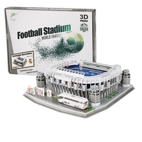 160pcs Santiago Bernabeu Stadium 3D DIY Puzzle World Famous Football Stadium Jigsaw Model
