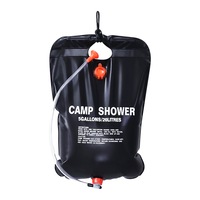20L Camping Outdoor Hot Water Bath Shower Bag Black Wash Bag Convenient Camping Supplies Water Storage Bag