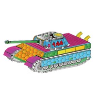 3D Transport Patterns Puzzle Build Kid Colouring Graffiti Paperboard DIY Educational Toy