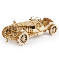 Robotime 3D Wooden DIY Model 1:16 Puzzle Mechanical Gear Grand Prix Car MC401