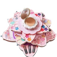 Kid Girls Makeup Set Flower Style Eco-friendly Pretend Cosmetic Play Kit Princess Toy