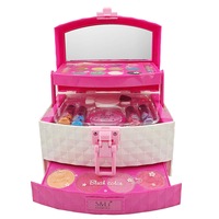 Kid Girls Makeup Set Jewellery Box Style Cosmetic Pretend Play Kit Princess Toy