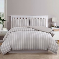 Cove Coastal Grey Seersucker Waffle Quilt Cover Set