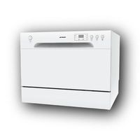 Domain 6 Place Stainless Steel Electronic Benchtop Dishwasher - White