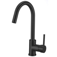 Matte Black Kitchen Tap Mixer Gooseneck Tall