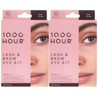 1000 Hour Eyelash & Brow Dye Kit Dark Brown 2x Value Pack